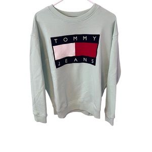 Tommy Hilfiger Mint Green Crewneck Logo Sweatshirt